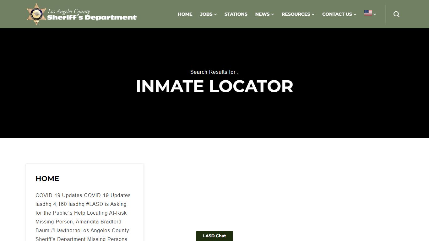 Inmate locator - Los Angeles County Sheriff's Department